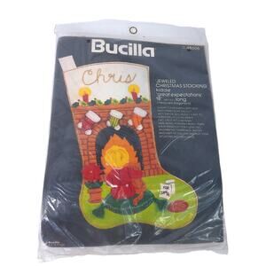 Vintage Bucilla Jeweled Christmas Stocking Kiddie Great Expectations 48606